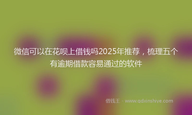 微信可以在花呗上借钱吗2025年推荐，梳理五个有逾期借款容易通过的软件
