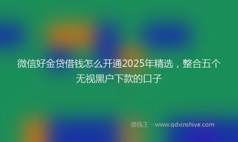 微信好金贷借钱怎么开通2025年精选，整合五个无视黑户下款的口子