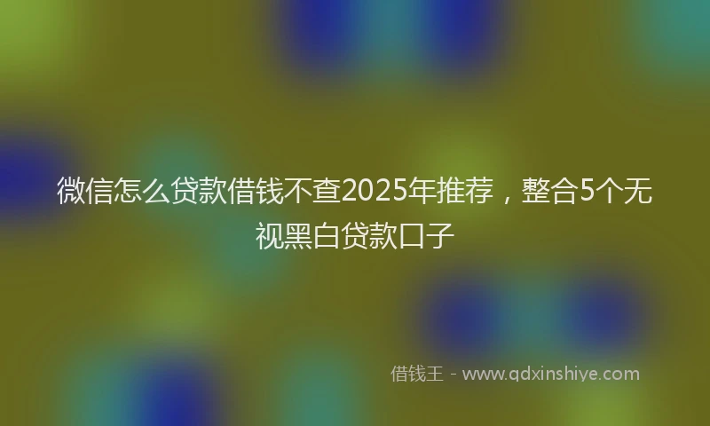 微信怎么贷款借钱不查2025年推荐，整合5个无视黑白贷款口子