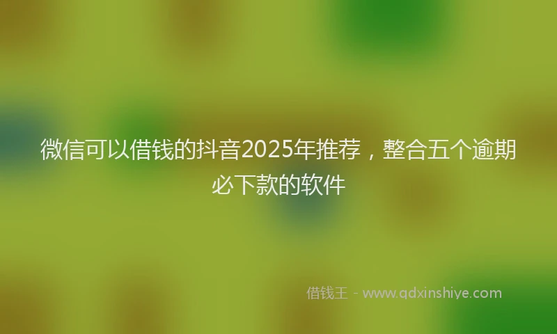 微信可以借钱的抖音2025年推荐，整合五个逾期必下款的软件