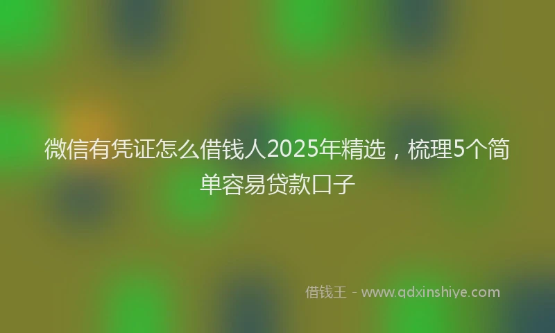 微信有凭证怎么借钱人2025年精选，梳理5个简单容易贷款口子