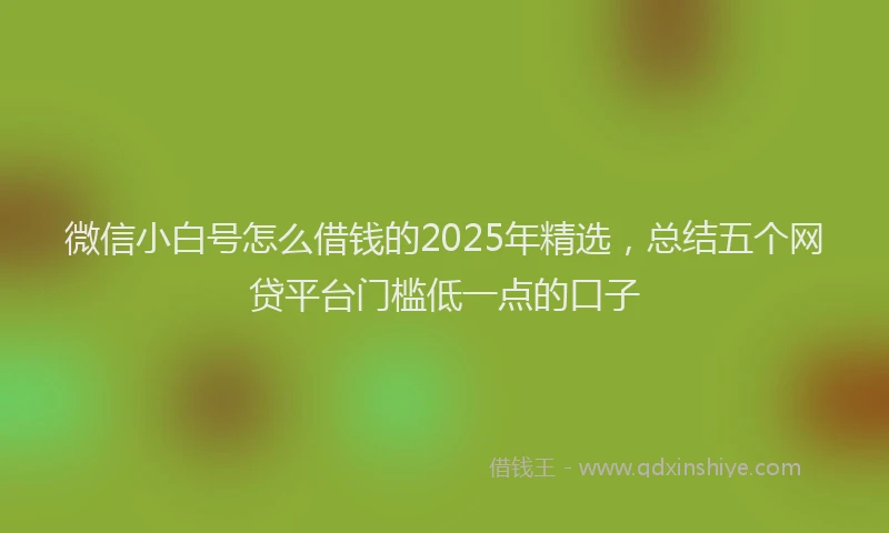 微信小白号怎么借钱的2025年精选，总结五个网贷平台门槛低一点的口子