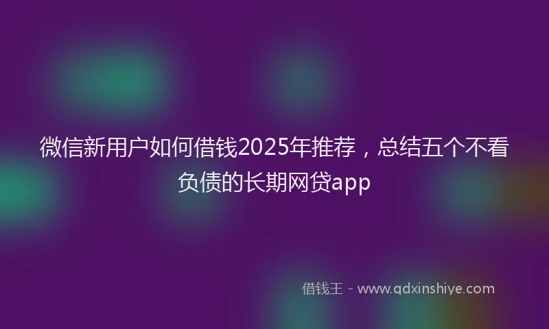 微信新用户如何借钱2025年推荐，总结五个不看负债的长期网贷app