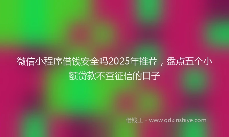 微信小程序借钱安全吗2025年推荐，盘点五个小额贷款不查征信的口子