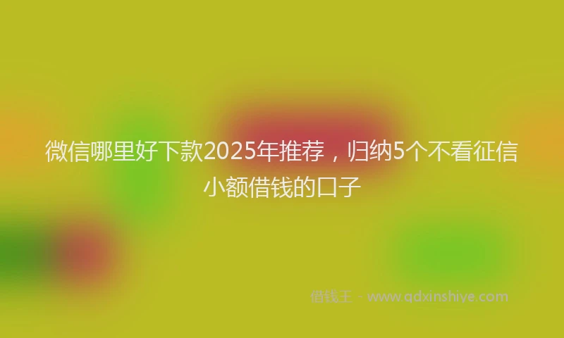 微信哪里好下款2025年推荐，归纳5个不看征信小额借钱的口子