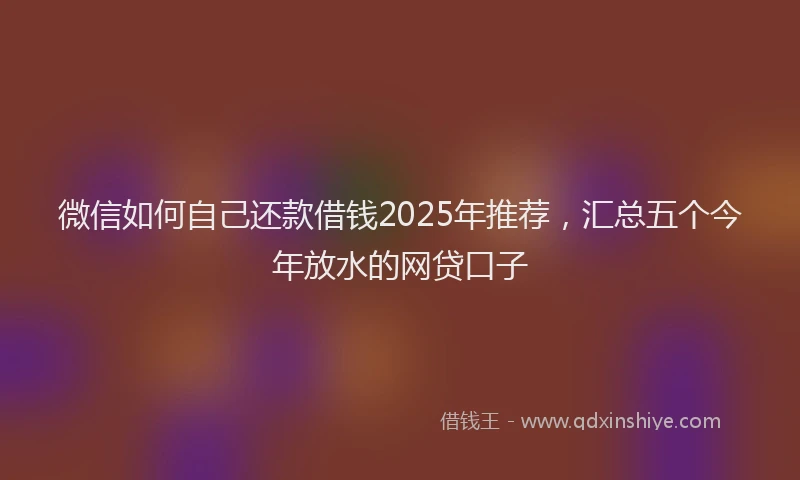 微信如何自己还款借钱2025年推荐，汇总五个今年放水的网贷口子