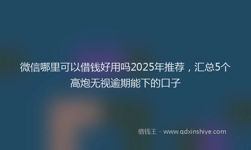 微信哪里可以借钱好用吗2025年推荐，汇总5个高炮无视逾期能下的口子