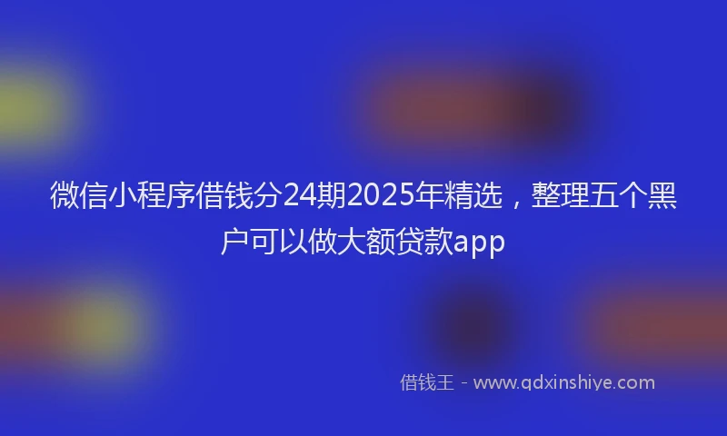 微信小程序借钱分24期2025年精选，整理五个黑户可以做大额贷款app