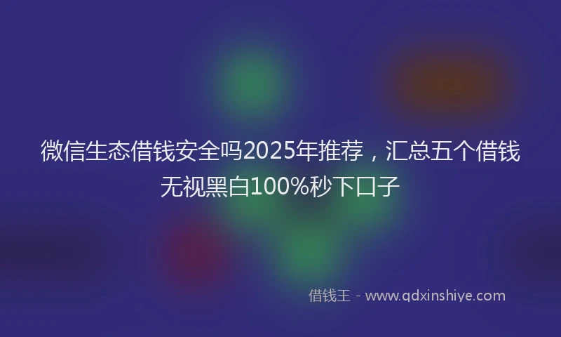 微信生态借钱安全吗2025年推荐，汇总五个借钱无视黑白100%秒下口子