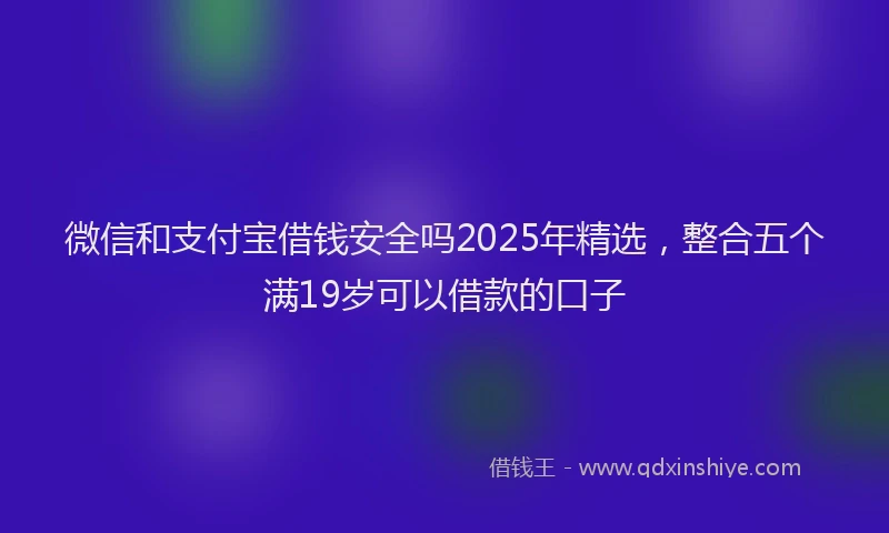 微信和支付宝借钱安全吗2025年精选，整合五个满19岁可以借款的口子