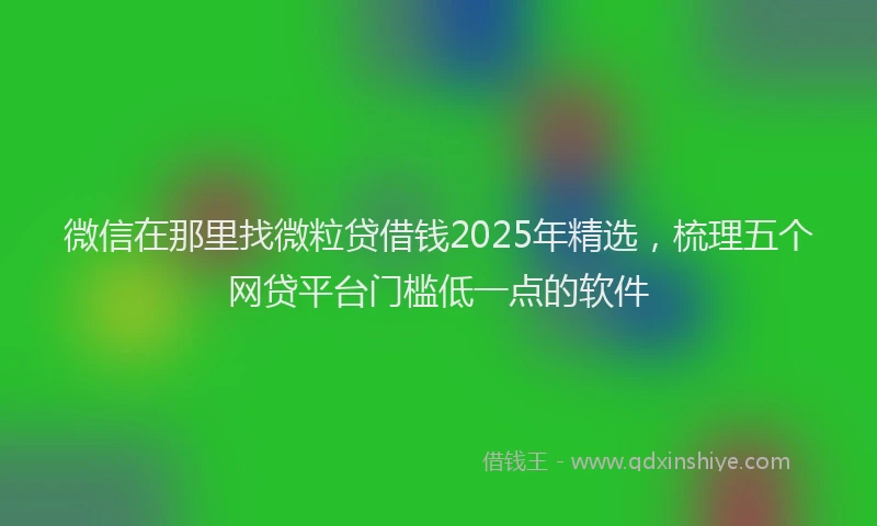 微信在那里找微粒贷借钱2025年精选，梳理五个网贷平台门槛低一点的软件
