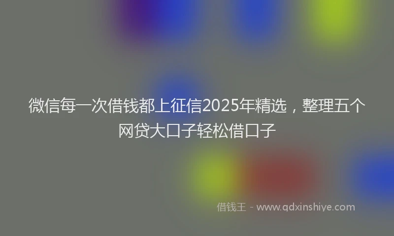 微信每一次借钱都上征信2025年精选，整理五个网贷大口子轻松借口子
