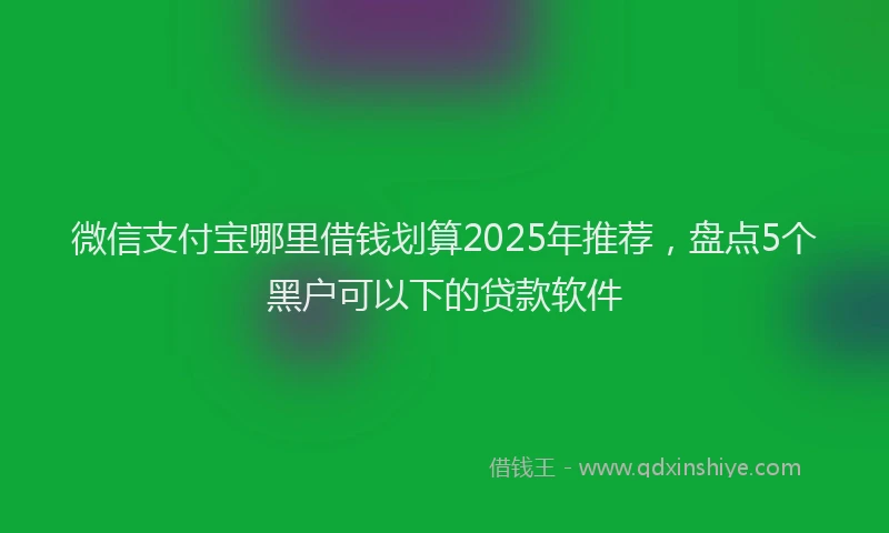 微信支付宝哪里借钱划算2025年推荐，盘点5个黑户可以下的贷款软件