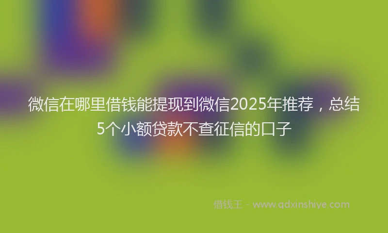 微信在哪里借钱能提现到微信2025年推荐，总结5个小额贷款不查征信的口子