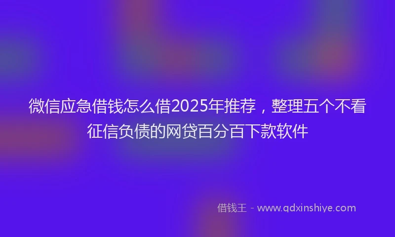 微信应急借钱怎么借2025年推荐，整理五个不看征信负债的网贷百分百下款软件