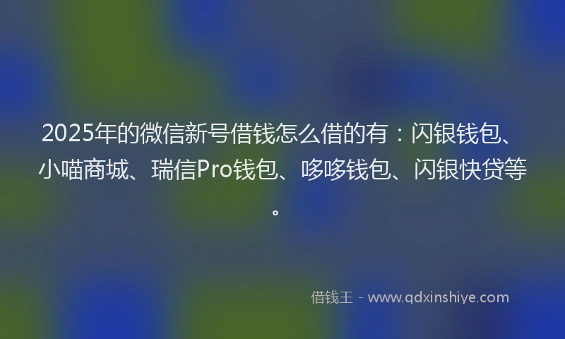 2025年的微信新号借钱怎么借的有：闪银钱包、小喵商城、瑞信Pro钱包、哆哆钱包、闪银快贷等。