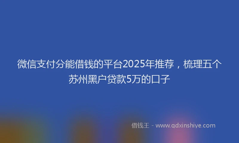 微信支付分能借钱的平台2025年推荐，梳理五个苏州黑户贷款5万的口子