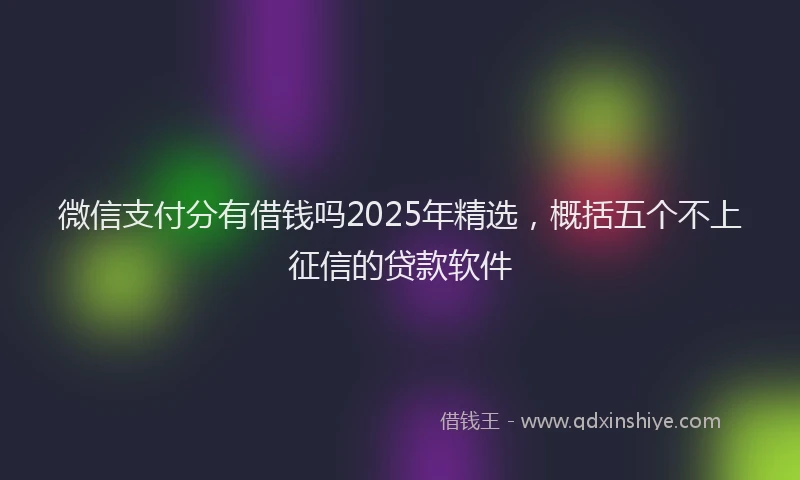 微信支付分有借钱吗2025年精选，概括五个不上征信的贷款软件