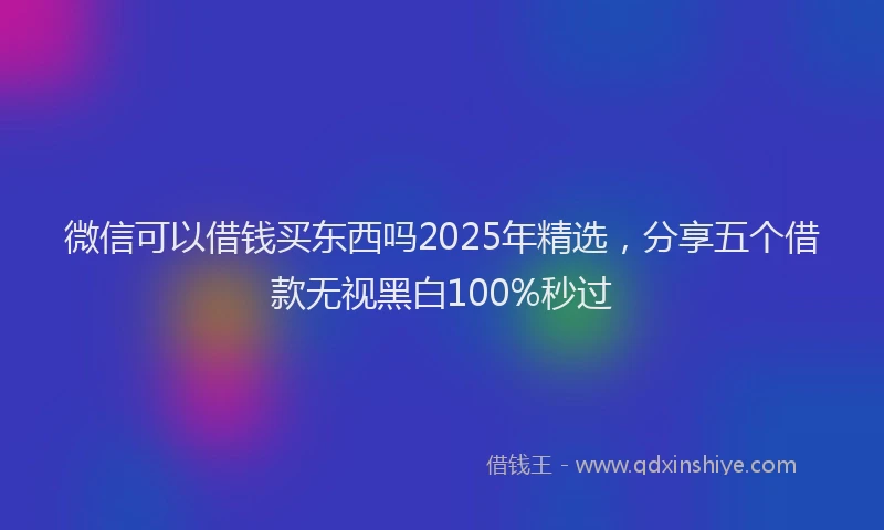 微信可以借钱买东西吗2025年精选，分享五个借款无视黑白100%秒过
