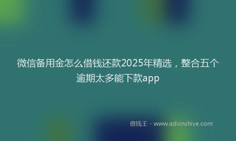 微信备用金怎么借钱还款2025年精选，整合五个逾期太多能下款app