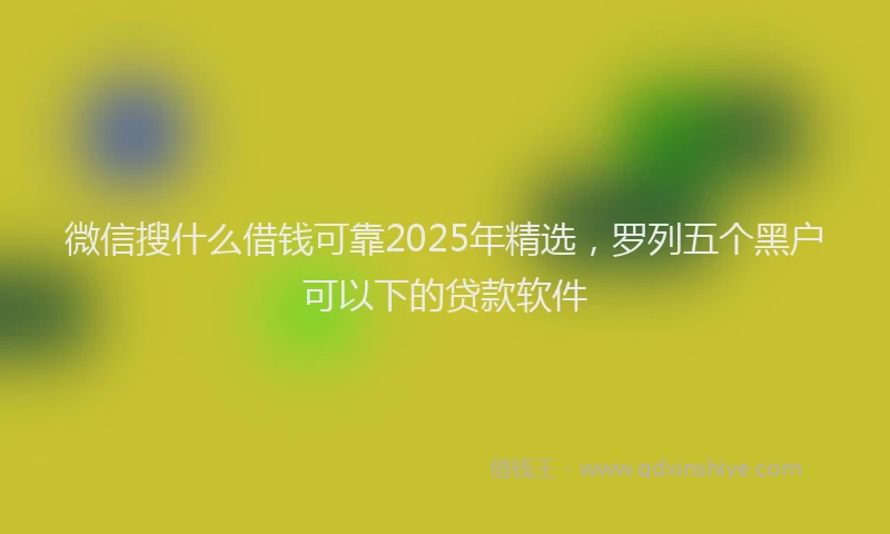 微信搜什么借钱可靠2025年精选，罗列五个黑户可以下的贷款软件