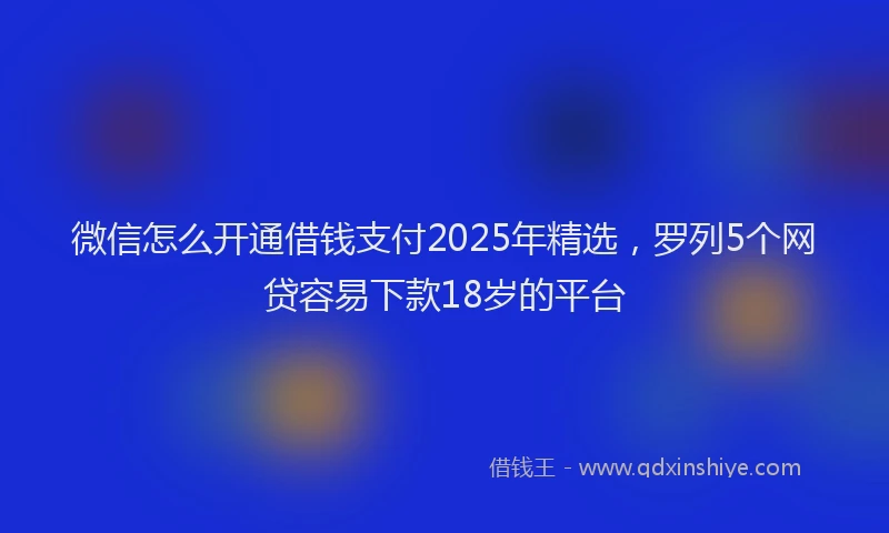 微信怎么开通借钱支付2025年精选，罗列5个网贷容易下款18岁的平台