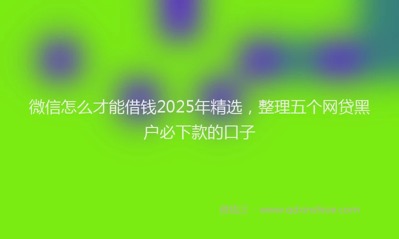 微信怎么才能借钱2025年精选，整理五个网贷黑户必下款的口子