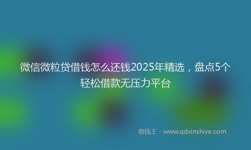 微信微粒贷借钱怎么还钱2025年精选，盘点5个轻松借款无压力平台