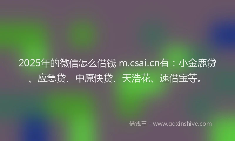 2025年的微信怎么借钱 m.csai.cn有：小金鹿贷、应急贷、中原快贷、天浩花、速借宝等。