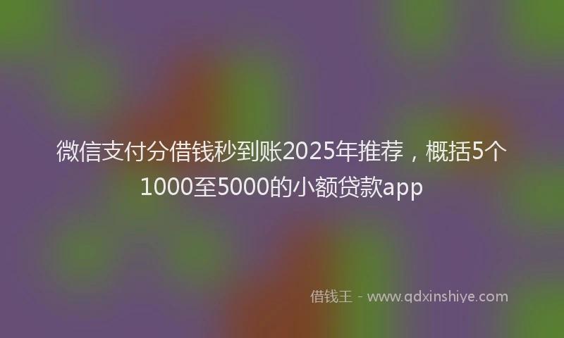 微信支付分借钱秒到账2025年推荐，概括5个1000至5000的小额贷款app