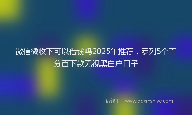 微信微收下可以借钱吗2025年推荐，罗列5个百分百下款无视黑白户口子