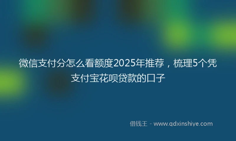 微信支付分怎么看额度2025年推荐，梳理5个凭支付宝花呗贷款的口子