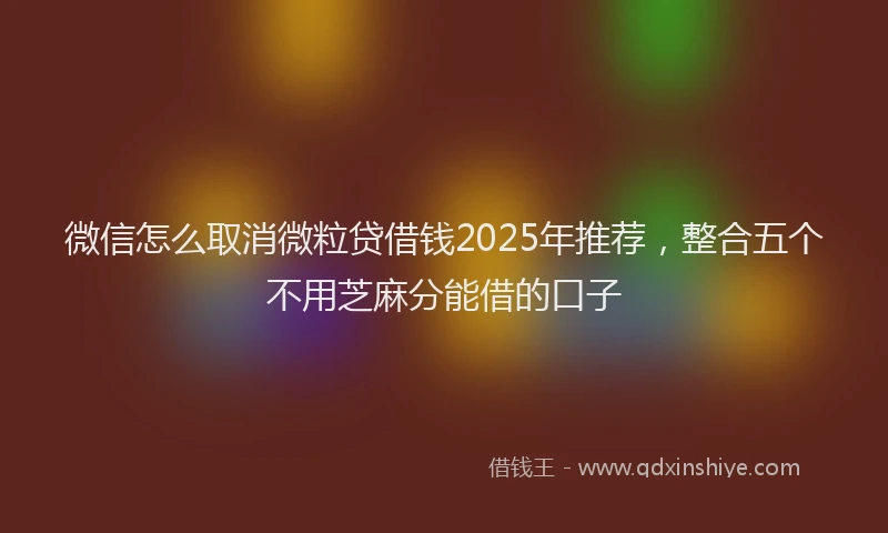 微信怎么取消微粒贷借钱2025年推荐，整合五个不用芝麻分能借的口子