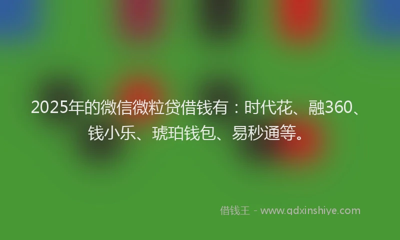 2025年的微信微粒贷借钱有：时代花、融360、钱小乐、琥珀钱包、易秒通等。