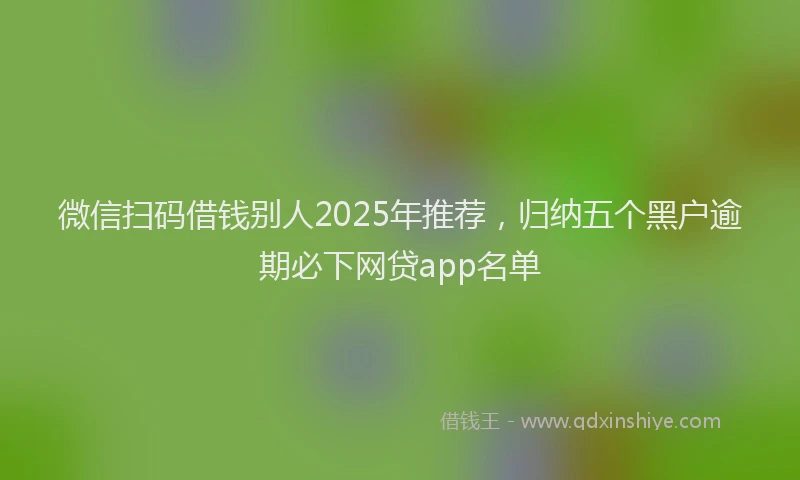 微信扫码借钱别人2025年推荐，归纳五个黑户逾期必下网贷app名单