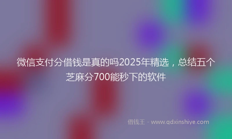 微信支付分借钱是真的吗2025年精选，总结五个芝麻分700能秒下的软件