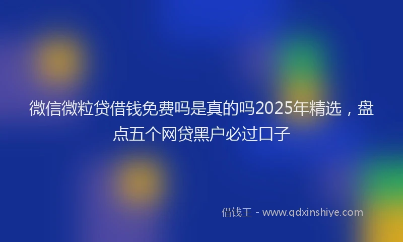 微信微粒贷借钱免费吗是真的吗2025年精选，盘点五个网贷黑户必过口子