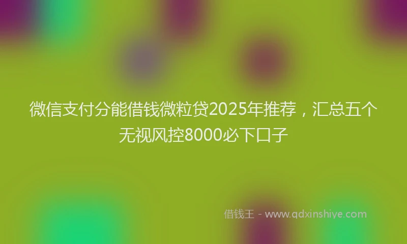 微信支付分能借钱微粒贷2025年推荐，汇总五个无视风控8000必下口子