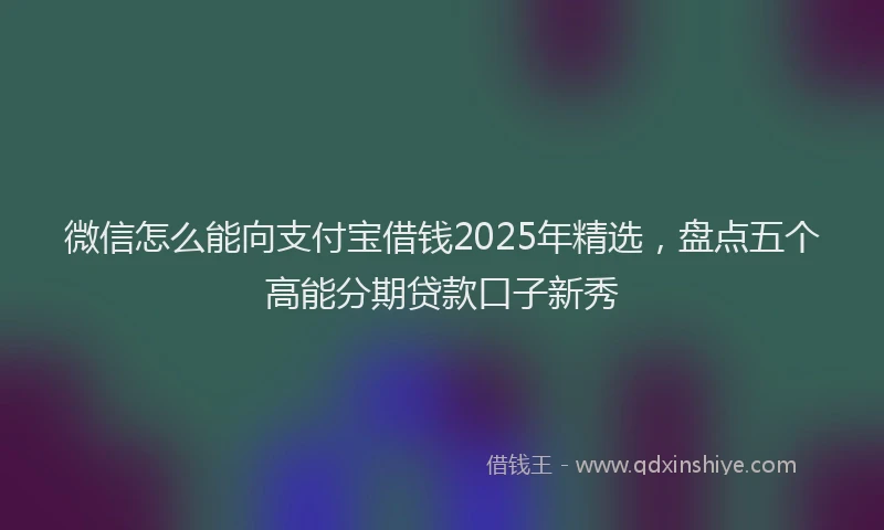 微信怎么能向支付宝借钱2025年精选，盘点五个高能分期贷款口子新秀