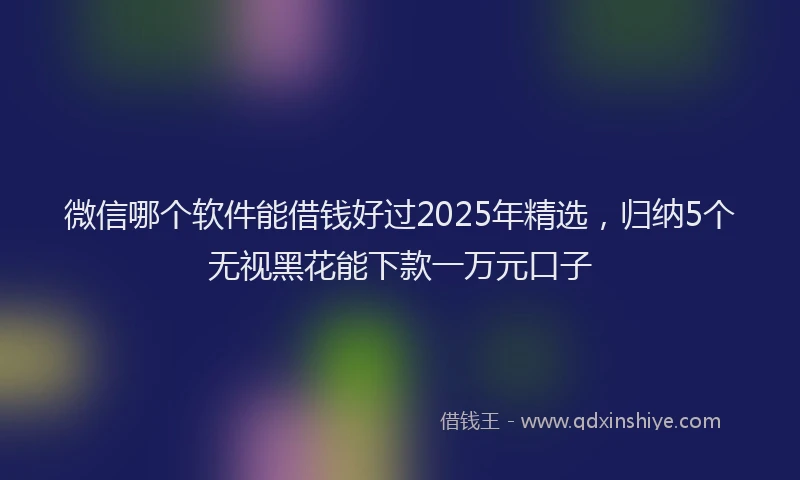 微信哪个软件能借钱好过2025年精选，归纳5个无视黑花能下款一万元口子