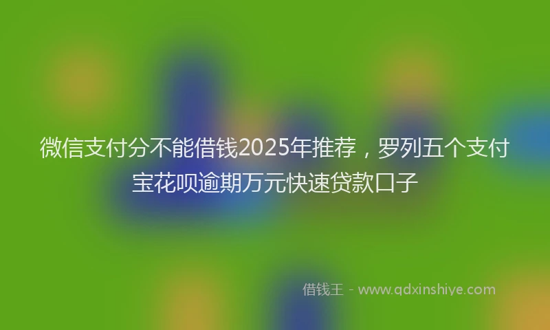 微信支付分不能借钱2025年推荐，罗列五个支付宝花呗逾期万元快速贷款口子