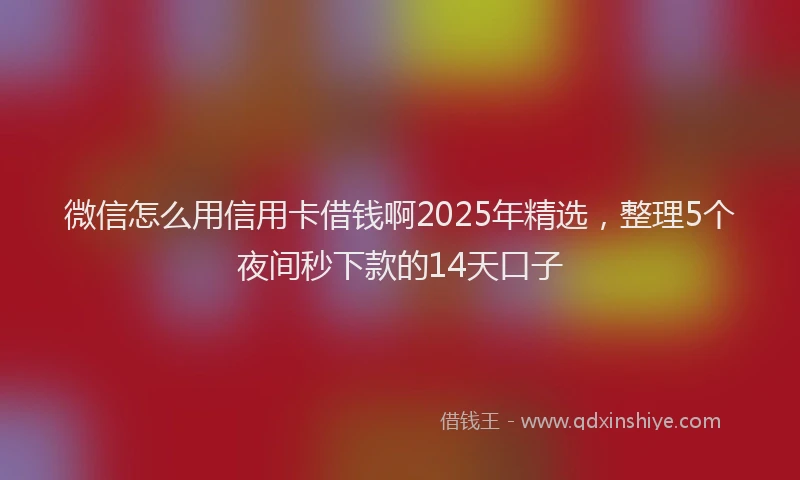 微信怎么用信用卡借钱啊2025年精选，整理5个夜间秒下款的14天口子