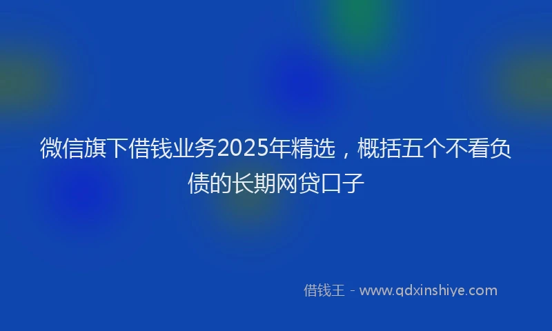 微信旗下借钱业务2025年精选，概括五个不看负债的长期网贷口子