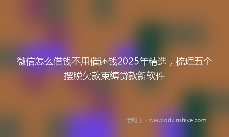 微信怎么借钱不用催还钱2025年精选，梳理五个摆脱欠款束缚贷款新软件