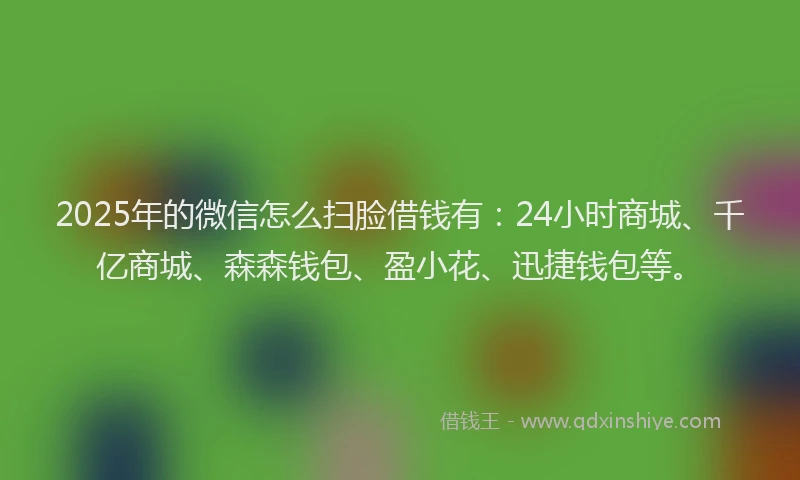 2025年的微信怎么扫脸借钱有：24小时商城、千亿商城、森森钱包、盈小花、迅捷钱包等。