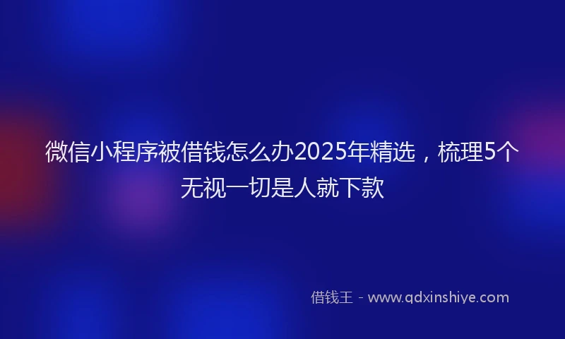 微信小程序被借钱怎么办2025年精选，梳理5个无视一切是人就下款