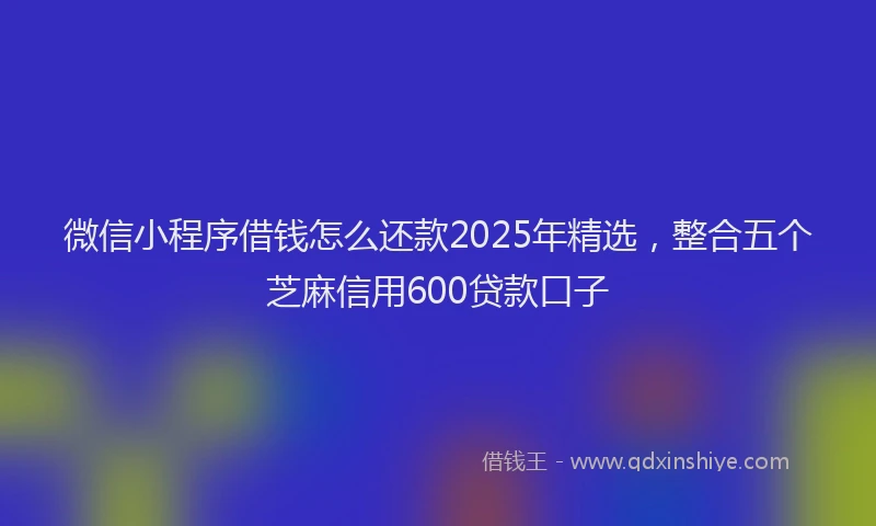 微信小程序借钱怎么还款2025年精选，整合五个芝麻信用600贷款口子