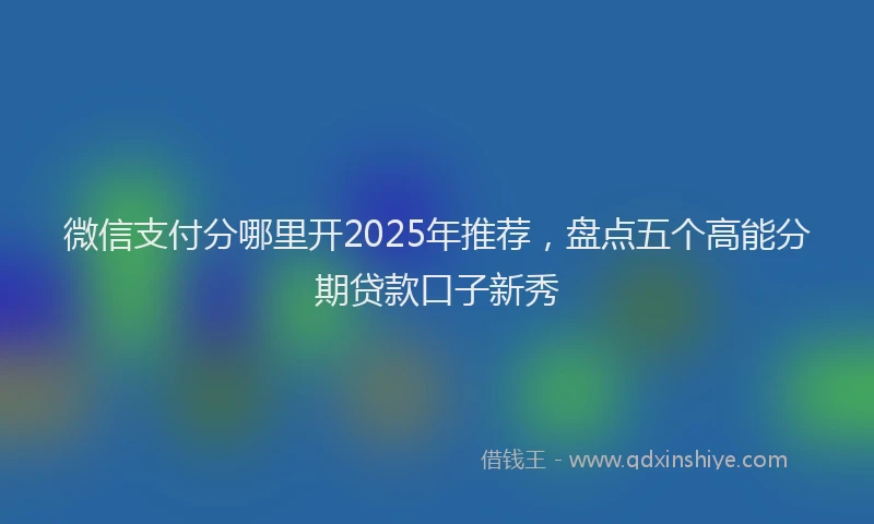 微信支付分哪里开2025年推荐，盘点五个高能分期贷款口子新秀