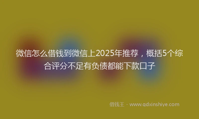 微信怎么借钱到微信上2025年推荐，概括5个综合评分不足有负债都能下款口子