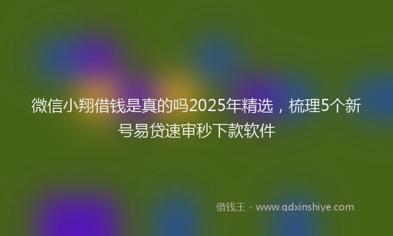 微信小翔借钱是真的吗2025年精选，梳理5个新号易贷速审秒下款软件